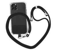 puyu zhe Cordón Correa Cuerda Universal,Parche Cadena de teléfono Llavero Cordón Compatible con la mayoría de los teléfonos inteligentes para Carcasa de teléfono(Negro)