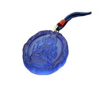 PUYUNA 1 colgante de estatua Buda cristal, collar con Bodhisattva Guanyin, unisex(Blue)