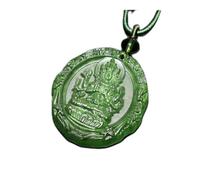 PUYUNA 1 colgante de estatua Buda cristal, collar con Bodhisattva Guanyin, unisex(Green)