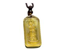 PUYUNA 1 colgante de estatua Buda cristal, que se conecta al collar, placa cuadrada unisex