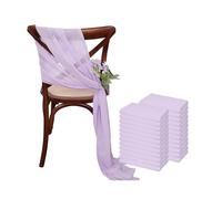 PUYUNA 24 Uds 17x275cm Bandas for sillas de Gasa Verde Salvia 12 Juegos Fundas Boda Cinta decoración for Pasillo Fiesta for cumpleaños Compromiso(Purple)