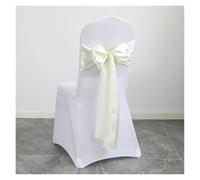 PUYUNA 30 Uds. De Bandas de satén for sillas Boda, 17x275cm, Ajuste Verde Salvia, decoración Vintage Transparente for Fiesta cumpleaños, Festival, Pasillo(30pcs Ivory)