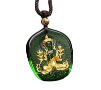 PUYUNA Collar con colgante de Buda Tara Verde esmaltado, largo, estatua, Guanyin, 1 unidad