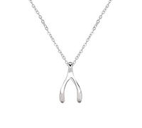 PUYUNA Collar con colgante de hueso los deseos Plata Ley 925 for mujer, regalo joyería moda for fiesta cumpleaños