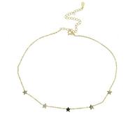 PUYUNA Collares de plata ley 925, colgantes y collares estrellas, joyería, Collar, for mujer, Color dorado