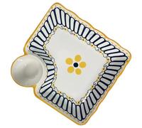 PUYUNA Cuenco de inmersión, plato cuadrado multifuncional cerámica for comer bolas masa en la cocina