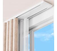 PUYUNA Double Ceiling Mounted, Sliding Curtain Rail, Heavy-Duty Aluminum Room Divider Rails Bedroom/Living/Window/Hotel Drop Curtains Tracks(11.1ft/338cm)