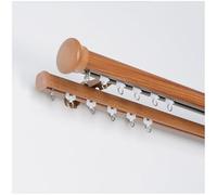 PUYUNA Double Curtain Rods for Windows, Roman Rod for, Aluminum Heavy-Duty Silent Rail, Sliding System with Rollers(Brown,1.2m/3.94ft)