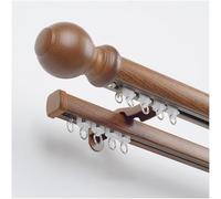 PUYUNA Double Wall Mounted, Aluminum Heavy-Duty Silent Rail, Roman Rod/Curtain,Bedroom/Living Room/Window/Hotel(Dark Brown,155cm/5.09ft)