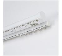 PUYUNA Double Wall Mounted Curtain Track, Rod, Aluminum Heavy-Duty Silent Rail, Sliding for Room Divider Living Bedroom(White)