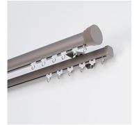 PUYUNA Double Wall Mounted Curtain Track, Rod, Aluminum Heavy-Duty Silent Rail, Sliding for Room Divider Living Bedroom(Grey)