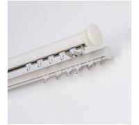 PUYUNA Double Wall Mounted Curtain Track, Rod, Aluminum Heavy-Duty Silent Rail, Sliding for Room Divider Living Bedroom(White 2)