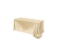 PUYUNA Mantel de satén 2 Piezas, Tela Lisa Multicolor, Adecuado for Fiestas, Bodas, Decoraciones Mesa Comedor(Champagne)