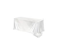 PUYUNA Mantel de satén 2 Piezas, Tela Lisa Multicolor, Adecuado for Fiestas, Bodas, Decoraciones Mesa Comedor(White)