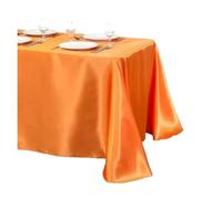 PUYUNA Mantel de satén for Mesa, Cubierta Mantel Color sólido, superposición for cumpleaños, Boda, Banquete, Restaurante, Suministros for Fiestas y Festivales(Orange,145x304cm)
