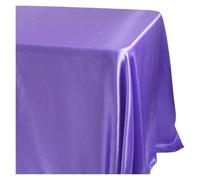 PUYUNA Mantel Rectangular de satén superpuestos for decoración Fiesta Boda, Restaurante, Comedor/Mesa Centro(Purple,145x130cm)