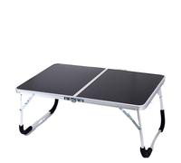 PUYUNA Mesa de Cama Plegable, Escritorio for Ordenador portátil, Mesa, Bandeja for Servir Desayuno, Picnic, se pliega por la Mitad(Plastic Foot Pads)