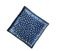 PUYUNA Plato de cena cerámica refrigerio Cuadrado 8, pulgadas Diseño en relieve primera calidad Dispositivo versátil for servir aperitivos Vajilla elegante y for uso diario el hogar