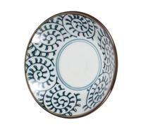 PUYUNA Plato de salsa cerámica estilo japonés 2,5 pulgadas, plato soja esmaltado a alta temperatura con patrón hierba clásico, pequeño tazón vintage for uso en comedor y cocina