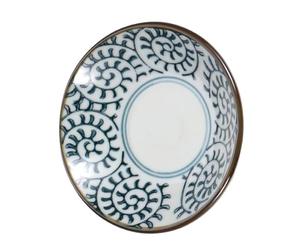 PUYUNA Plato de salsa cerámica estilo japonés 2,5 pulgadas, plato soja esmaltado a alta temperatura con patrón hierba clásico, pequeño tazón vintage for uso en comedor y cocina