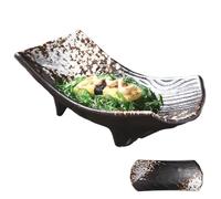 PUYUNA Plato de sushi cerámica, plato japonés for servir aperitivos, Sashimi for catering, mesa comedor, cocina