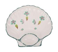 PUYUNA Plato dividido de cerámica Bandeja inmersión Forma concha Diseño exterior Textura fuerte Materiales calidad alimentaria Regalo for familiares y amigos Hoteles Restaurantes