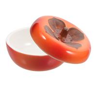 PUYUNA Plato pequeño de cerámica for salsa soja, Mini cuenco sazonador con forma caqui for Sushi y condimentos vinagre, estilo japonés