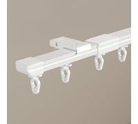 PUYUNA Retractable Ceiling Curtain Track, Curtains Rod, Room Divider, Rails Set with Silent Rollers for Living Room/Bedroom/Shower(1.14~2.1m/3.74~6.89ft)