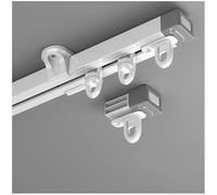 PUYUNA Retractable Single-Track Curtain Rod, Track, Two Installation Methods: Wall-Mounted/Ceiling-Mounted(1.75-3.3m/5.74-10.83ft)(1.15 2.1m/3.77 6.89ft)