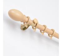 PUYUNA Wall Mounted, Silent Rail, Roman Rod/Curtain, Decorative Round Finials For Drapes, Room Dividers(Single - Light Brown,110cm/3.61ft)