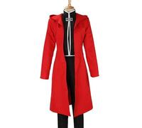 PUYYDS Anime Full Metal Alchemist Cosplay Disfraz Edward Elric Disfraz Fullmetal Alchemist Abrigo con Capucha Halloween Cosplay