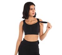 PUYYDS Sujetador Deportivo con Cremallera Frontal para Mujer, Gimnasio de Talla Grande 5XL, Velcro Ajustable, Fitness, Yoga, a Prueba de Golpes, Alto Soporte, Sujetadores Todo en uno