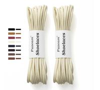 Puzeam 2 Pares Cordones Encerados Redondos Finos de Zapatos de Vestir, 3 mm Cordones Elegantes para Hombres y Mujer, Cordones para zapatos de ciudad, Business Cordones de Zapatos Crema 110 cm