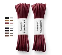 Puzeam 2 Pares Cordones Encerados Redondos Finos de Zapatos de Vestir, 3 mm Cordones Elegantes para Hombres y Mujer, Cordones para zapatos de ciudad, Business Cordones de Zapatos Burdeos 90 cm