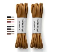 Puzeam 2 Pares Cordones Encerados Redondos Finos de Zapatos de Vestir, 3 mm Cordones Elegantes para Hombres y Mujer, Cordones para zapatos de ciudad, Business Cordones de Zapatos Tan 110 cm
