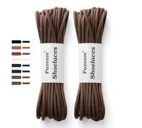 Puzeam 2 Pares Cordones Encerados Redondos Finos de Zapatos de Vestir, 3 mm Cordones Elegantes para Hombres y Mujer, Cordones para zapatos de ciudad, Business Cordones de Zapatos Marrón Claro 90 cm