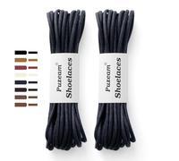 Puzeam 2 Pares Cordones Encerados Redondos Finos de Zapatos de Vestir, 3 mm Cordones Elegantes para Hombres y Mujer, Cordones para zapatos de ciudad, Business Cordones de Zapatos Azul Marino 90 cm