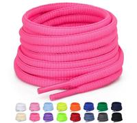 Puzeam 2 pares Cordones Ovalados,16 colores, Diámetro 6 mm cordones redondos oval de zapatos para zapatillas deportivos Rosa intenso 120
