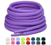 Puzeam 2 pares Cordones Ovalados,16 colores, Diámetro 6 mm cordones redondos oval de zapatos para zapatillas deportivos Morado 160