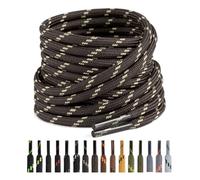Puzeam 2 Pares Cordones Redondos para Botas, 4.5 mm Cordones Resistentes para Zapatillas de Montaña, Zapatos de Senderismo, Calzado de Seguridad Marrón Beige 130 cm