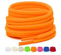 Puzeam 2 Pares de Cordones Redondos de 4 mm para Botas, Cordones de Seguridad para Botas de Senderismo al Aire Libre, Cordones Fuertes para Zapatillas Naranja 80