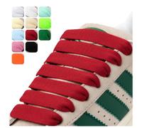 Puzeam 2 Pares de Cordones Rojos 160cm de Ancho para Zapatillas, Sneakers, Zapatos de Lona, 15mm de Ancho, 4 Piezas