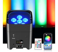 PUZILOZA 108W par led foco batería recargables, RGBWA+UV 16.7 millones colores luce discoteca con Mando a distancia/APP/DM/IR/2.4GHz Iluminación de escenario para fiesta DJ Bar Boda Cumpleaños