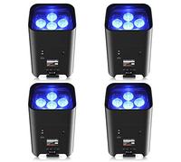 PUZILOZA 4pcs 108W batería led par faro RGBWA+UV recargables foco luz discoteca 16.7 millones colores con Mando a distancia/APP/DM/IR/2.4GHz Iluminación de escenario para fiesta DJ Bar Boda