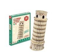 Puzle 3D Torre de Pisa Dam Electronics, 8 Piezas, EPS y Madera de Tilo, Montaje sin Herramientas