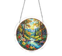 Puzle acrílico captador de sol | Decoración de ventana 2D de acrílico, paisaje natural, atrapasueños, adorno de rompecabezas, para casa, apartamento, sala de estar, estudio, dormitorio, balcón, jardín