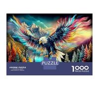 Puzle Águila 1000 Piezas, Puzle Bosque Colorido para Adultos, Juego de Rompecabezas, Decoración del Hogar para Adultos y Niños, Cartón 100% Reciclado 70x50cm/1000pz
