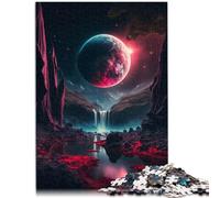 Puzle "Blood Moon Rising" 2000 piezas Puzzle 27.56 in x39.37 en puzzle de mapa gris para adultos y niños a partir de 14 años como regalo para toda la familia y