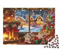 Puzle Christmas Cozy Home De 1000 Piezas para Adultos, Puzzle Adultos, Juego Familiar Regalos Creativos 38x26cm/1000pcs