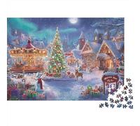Puzle Christmas Village Scene De 1000 Piezas para Adultos, Rompecabezas Adultos, Rompecabezas Familiar Productos Lúdicos Creativos 70x50cm/1000pcs